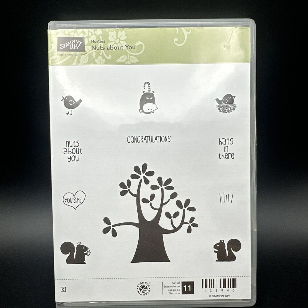 NEW Stampin Up Stamp Set Nuts About You Squirrel Hang In There Congrats Tree